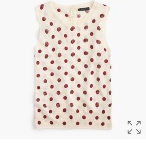 J-Crew Jackie Sweater Shell in Sequin Polka-Dot